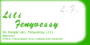 lili fenyvessy business card